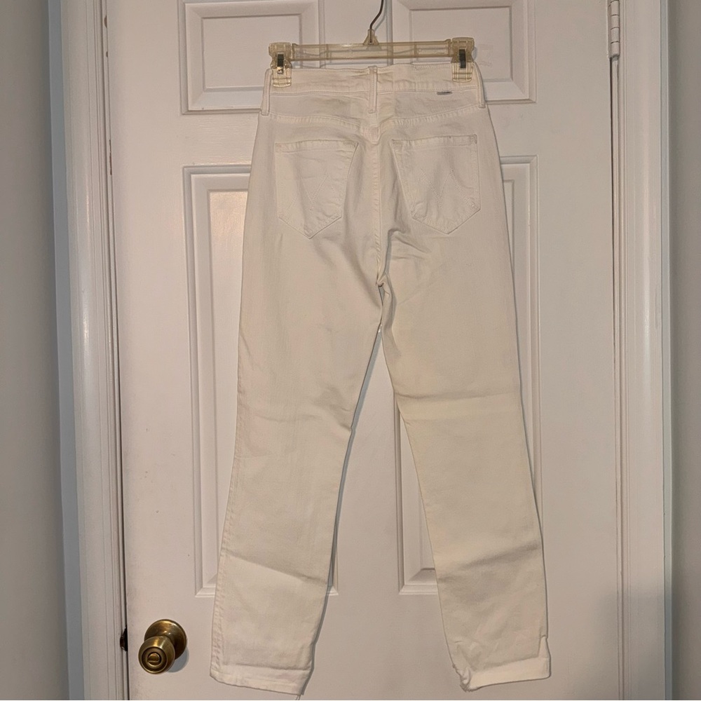 Mother Superior white lace up fly dazzler ankle chew high rise skinny jeans 25 - Picture 8 of 16